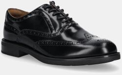 Tommy Hilfiger bőr félcipő HILFIGER VOGUE LTH A BROGUE SHOE fekete, FM0FM05766 - fekete Férfi 43