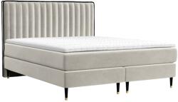 Maison de Reve Világos bézs bársony boxspring ágy RHODES 160 x 200 cm (RHODES160_MDR_B1_TNW06_M2_TNW06_T1_L5)