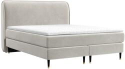 Maison de Reve OFFO világos bézs bársony boxspring ágy 180 x 200 cm (OFFO180_MDR_P0_TNW06_M1_TNW06_T3_L5)