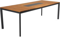 mindo Teak kerti étkezőasztal No. 101 Mindo 222 x 90 cm fekete lábazattal (30042-070-T01-1)