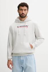 Tommy Hilfiger pamut melegítőfelső szürke, nyomott mintás, kapucnis, DM0DM22113 - szürke XL