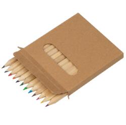  Színes ceruza készlet 12db-os karton csomagolásban, környezetbarát termék, 8, 7 x 9 x 0, 9 cm