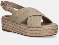 Tommy Hilfiger szandál DENIM ESPADRILLE PLATFORM SANDAL bézs, női, platformos, FW0FW08669 - bézs Női 41