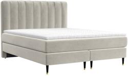 Maison de Reve KOBBE bézs bársony boxspring ágy 160 x 200 cm (KOBBE160_MDR_P0_TNW06_M1_TNW06_T3_L5)