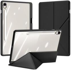 Samsung Tab S9 FE (10.9) / Tab S10 FE (10.9) / Tab S10 Lite (10.9), mappa tok, érintőceruza tartó, levehető előlap, Origami Smart Case, Dux Ducis Magi, átlátszó/fekete - tok-shop