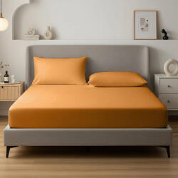 AlvásStúdió Jersey gumis lepedő Karamel 180-200x200 cm - matrac-vilag