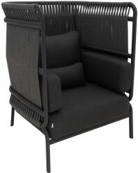 mindo Fekete szövet kerti szék No. 106 Mindo oldalsó fonattal (30034-070-481)