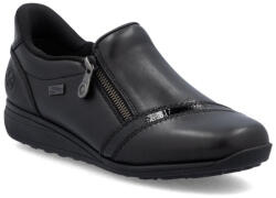 Rieker Ready2GO női cipzáras fekete bőr félcipő 47264-00