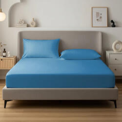 AlvásStúdió Jersey gumis lepedő Blau 90-100x200 cm - matrac-vilag