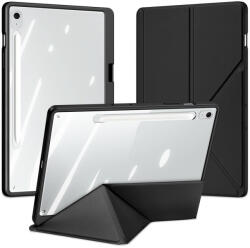 Samsung Tab S10 FE Plus (13.1) SM-X620 / X626B, mappa tok, érintőceruza tartó, levehető előlap, Origami Smart Case, Dux Ducis Magi, átlátszó/fekete