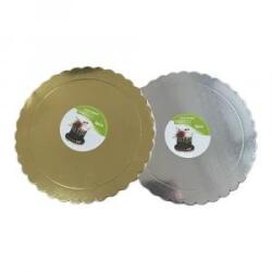  Torta alátét kör 25 cm papír 5 db arany/ezüst T100002 (T100002)