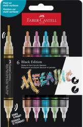 Faber-Castell Dekormarker készlet, 1, 0/3, 0 mm, kétvégű, akril, FABER-CASTELL "Shake&Paint", 6 különböző metál szín (TFC285517) - tintasziget
