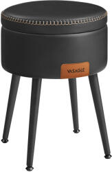 Klubfotel Kerek ülőke tárolóval (puff) - műbőr/fekete