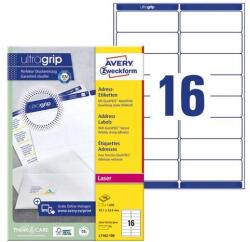 AVERY Etikett AVERY L7162-100 99, 1x33, 9mm univerzális 1600 címke/doboz 100 ív/doboz (L7162-100)