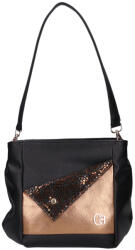 CHIARA E 674 fekete bronz rostbőr női válltáska