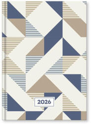 VECTRALINE Határidőnapló VECTRALINE Geometria A/5 napi fehér lapos 2026 - papir-bolt