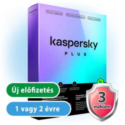 Kaspersky Plus (Internet Security 2026) Multi-Device 3 eszközre 2 évre (KL1042ODCDS)
