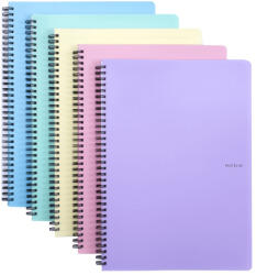 KARTON P+P Spirál füzet A/5, vonalas, 60 lapos, műanyag borítóval, PASTELINI, pasztell, többféle szín (KPP-8-077)