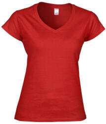 Gildan GIL64V00-EX rövid ujjú V-nyakú softstyle Női póló Red-L (gil64v00-exre-l)