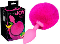 You2Toys Colorful Joy Bunny Tail Plug - dop anal cu codiță de iepuraș, roz