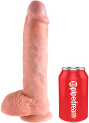 King Cock Pipedream King Cock 10 cu ventuză și testicule - dildo realist 25, 4 cm (culoare naturală) Dildo