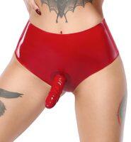 Late X LateX Briefs with Dildo 2950324 Red - M