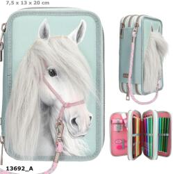 Miss Melody 3 Emeletes Töltött Tolltartó Zsályazöld