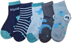 Aura Via Fiú csúszásgátlós dinó mintás zokni 5 pár/cs 24-27 43855