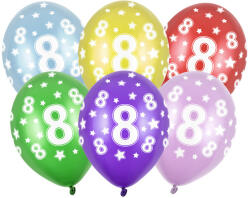  30 cm-es lufi, 8. születésnap, metál mix (1 db / 50 db) (SB14M-008-000)