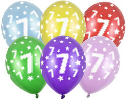  30 cm-es lufi, 7. születésnap, metál mix (1 db / 50 db) (SB14M-007-000)