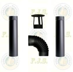  Füstcső szett Ø120mm 4 részes fekete üstházra
