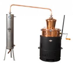 DES pálinkafőző 60 L keverővel, bilincses zárással, inox, csőköteges 30 L-es hűtővel