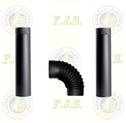  Füstcső szett Ø120mm 3 részes fekete üstházra