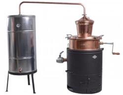 DES Pálinkafőző 100 L keverővel, leeresztőcsappal, horg. , spirálcsöves 200 L hűtővel