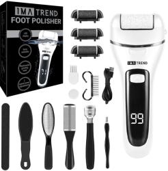 Imatrend Pila electrica pentru talpi si calcaie IMA Trend, Display Digital, Led, Acumulator 1200 mAh, Incarcare USB, Impermeabil, 3 role, 2000 rpm, Accesorii i
