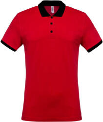Kariban KA258 MEN'S TWO-TONE PIQUÉ POLO SHIRT M (K258-RED/BLACK-M-50)