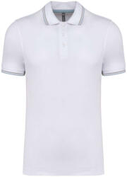 Kariban KA250 MEN'S SHORT-SLEEVED POLO SHIRT 3XL (K250-WHITE/SKY BLUE/LIGHT GREY-3XL-25)