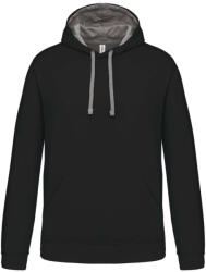 Kariban KA446 MEN'S CONTRAST HOODED SWEATSHIRT 2XL (K446-BLACK/FINE GREY-XXL-20)