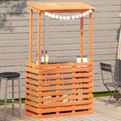 vidaXL Външна бар маса с покрив, восъчнокафяв, 112, 5x57x195, 5 см (844641)