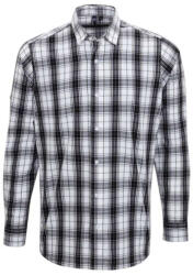 Premier PR254 'GINMILL' CHECK - MEN'S LONG SLEEVE COTTON SHIRT XL (PR254BKWHXL)