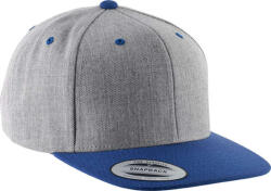 K-UP Kp910 Flat Peak Cap - 6 Panels U (kp910-heather Grey/royal Blue-unic-100)