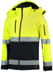 TRICORP Bi-color EN ISO 20471 Softshell softshell kabát unisex fluoreszkáló sárga 4XL (T529719)