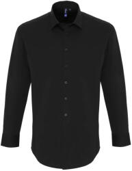 Premier PR244 MEN'S STRETCH-FIT COTTON POPLIN LONG SLEEVE SHIRT L (PR244BLACL)