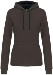 Kariban KA465 LADIES’ CONTRAST HOODED SWEATSHIRT S (K465-DARK GREY/BLACK-S-20)