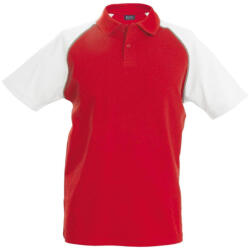 Kariban KA226 BASEBALL - SHORT-SLEEVED POLO SHIRT L (K226-RED/WHITE-L-25)