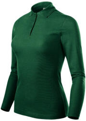 MALFINI Pique Polo LS galléros póló női dark green 2XL (231D317)