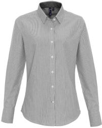 Premier PR338 WOMEN'S COTTON RICH OXFORD STRIPES SHIRT M (PR338WHGRM)