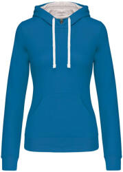 Kariban KA465 LADIES’ CONTRAST HOODED SWEATSHIRT XS (K465-TROPICAL BLUE/WHITE-XS-20)