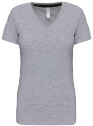 Kariban KA381 NŐI RÖVID UJJÚ V-NYAKÚ PÓLÓ L (K381-OXFORD GREY-L-50)