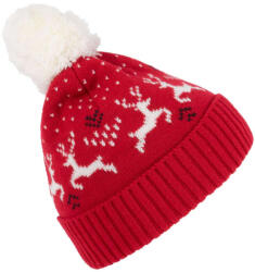 K-UP Kp512 Winter Beanie With Reindeer Design U (kp512-cherry Red/natural-uniq-100)